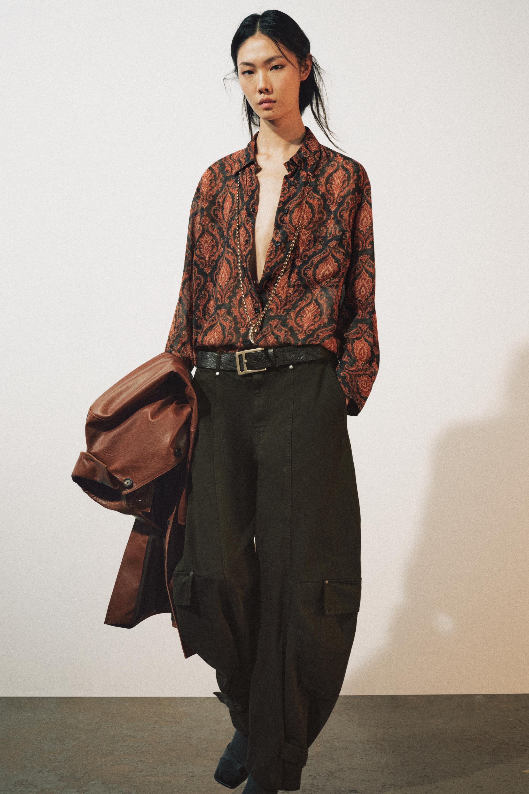 Zw Collection Mid-Rise Barrel Cargo Jeans by Zara