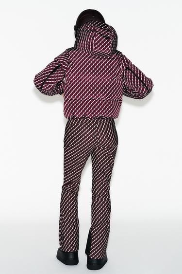 PANTALON FLARE DÉPERLANT COUPE-VENT TECHNOLOGIE RECCO® COLLECTION SKI - bordeaux/écru de Zara - Image 4