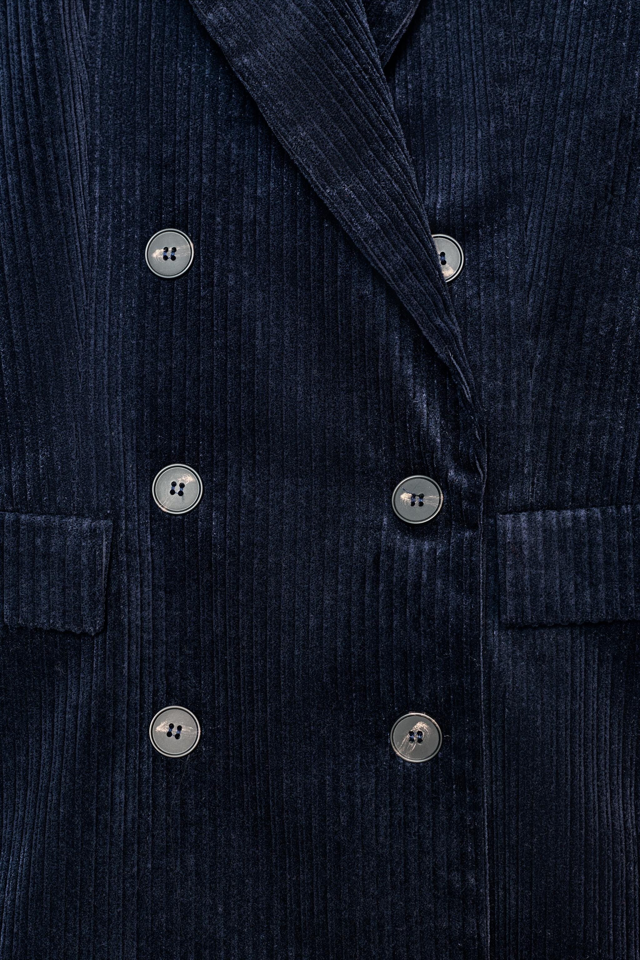 CORDUROY BLAZER WITH SHOULDER PADS