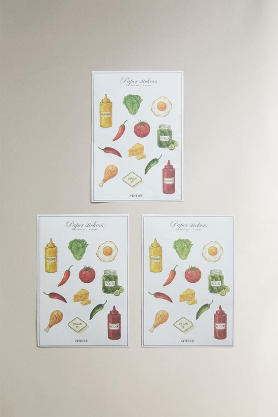 CONJUNTO DE ADESIVOS DE CHURRASCO - Branco da Zara - Imagem 0