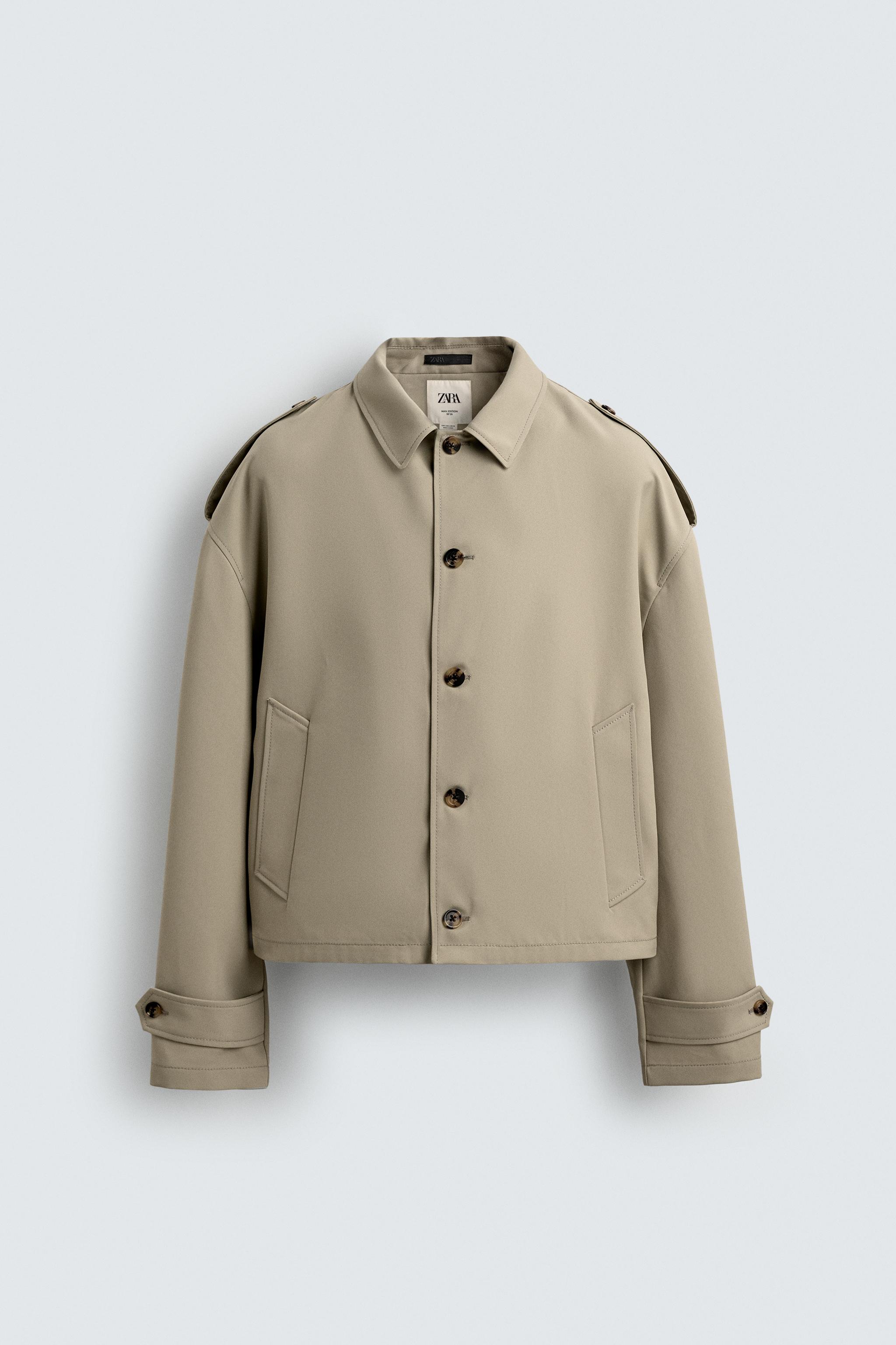 LIMITED EDITION CROPPED FIT JACKET WITH TABS - Greenish | ZARA