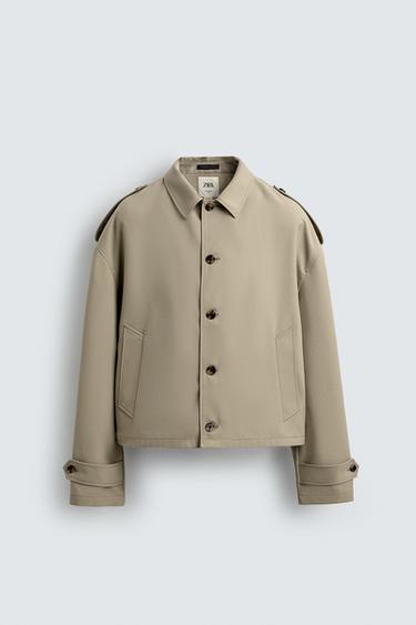 LIMITED EDITION CROPPED FIT JACKET WITH TABS - Greenish by Zara