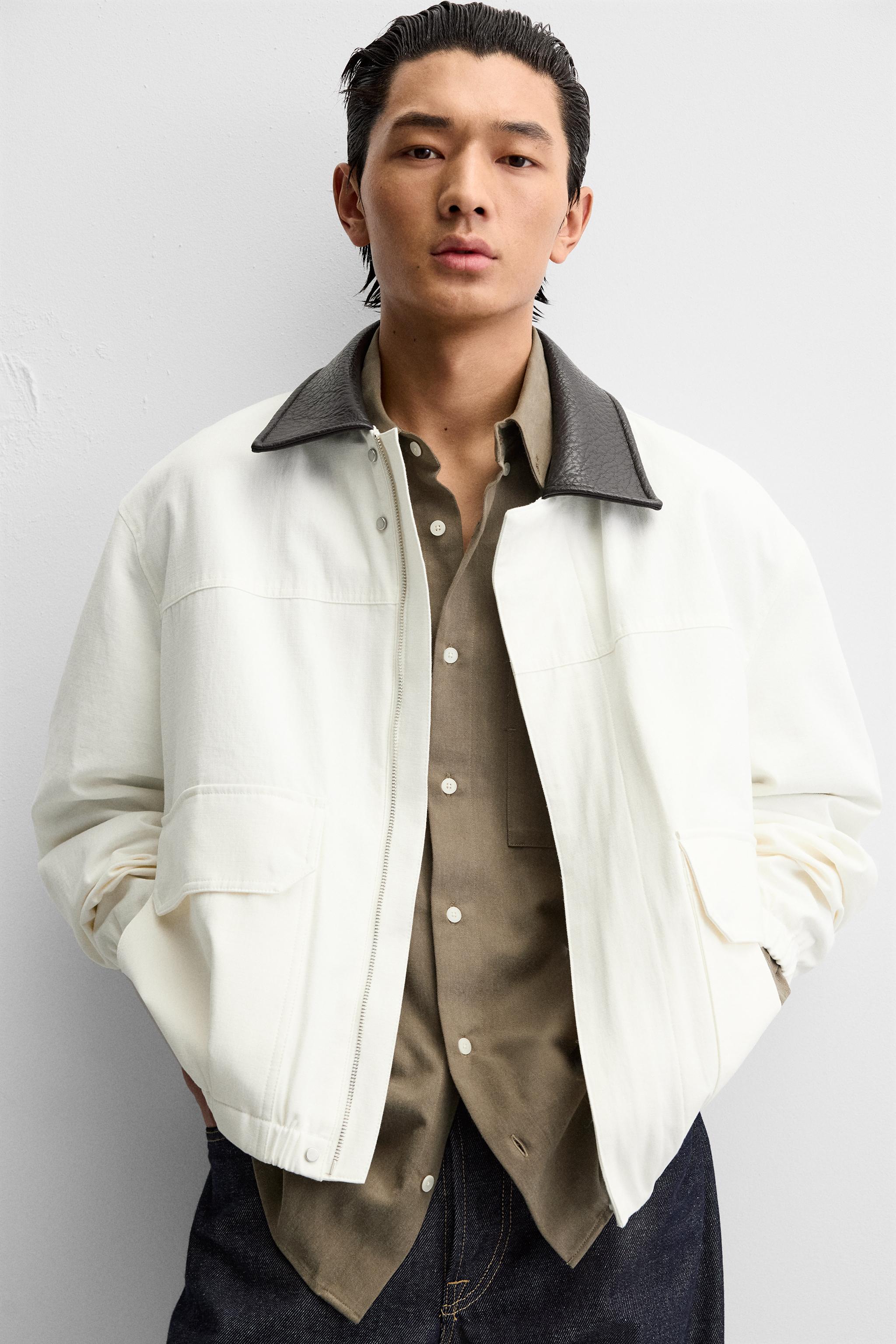 コントラストネック ジャケット - ホワイト | ZARA Japan / 日本