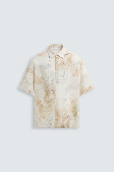 CAMISA COM ESTAMPADO ABSTRATO - Bege da Zara