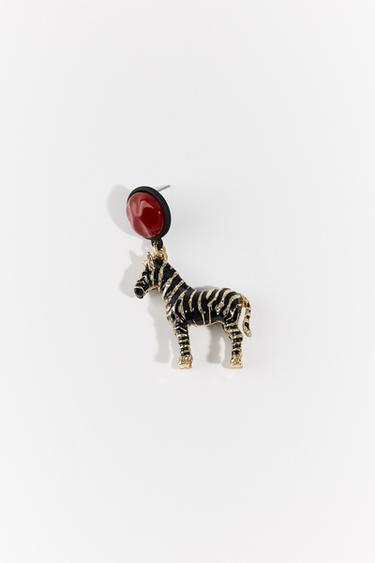 Zara ZEBRA CIRCLE EARRINGS - Golden