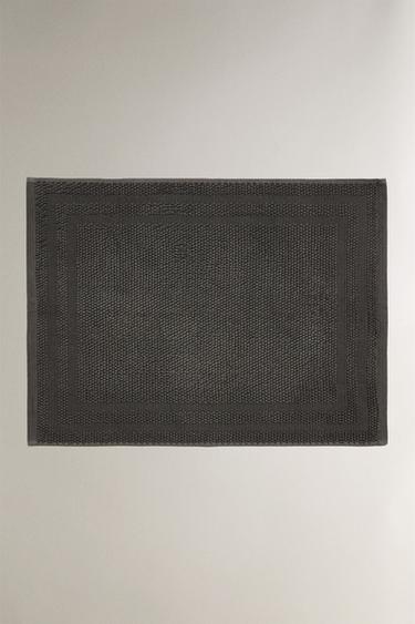 Zara NON-SLIP COTTON BATH MAT - Dark gray