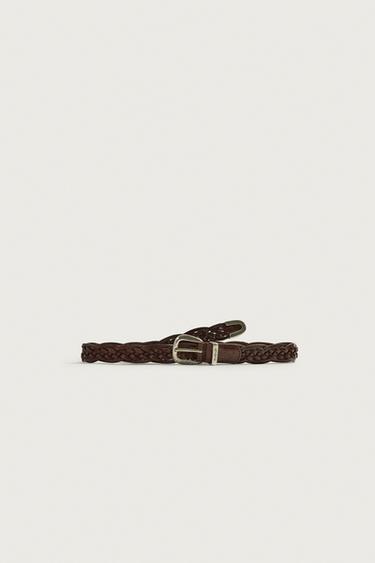 BRAIDED LEATHER BELT — Brown 1