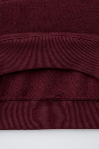 FLOCK PRINT HOODIE - Burgundy by Zara - Image 3