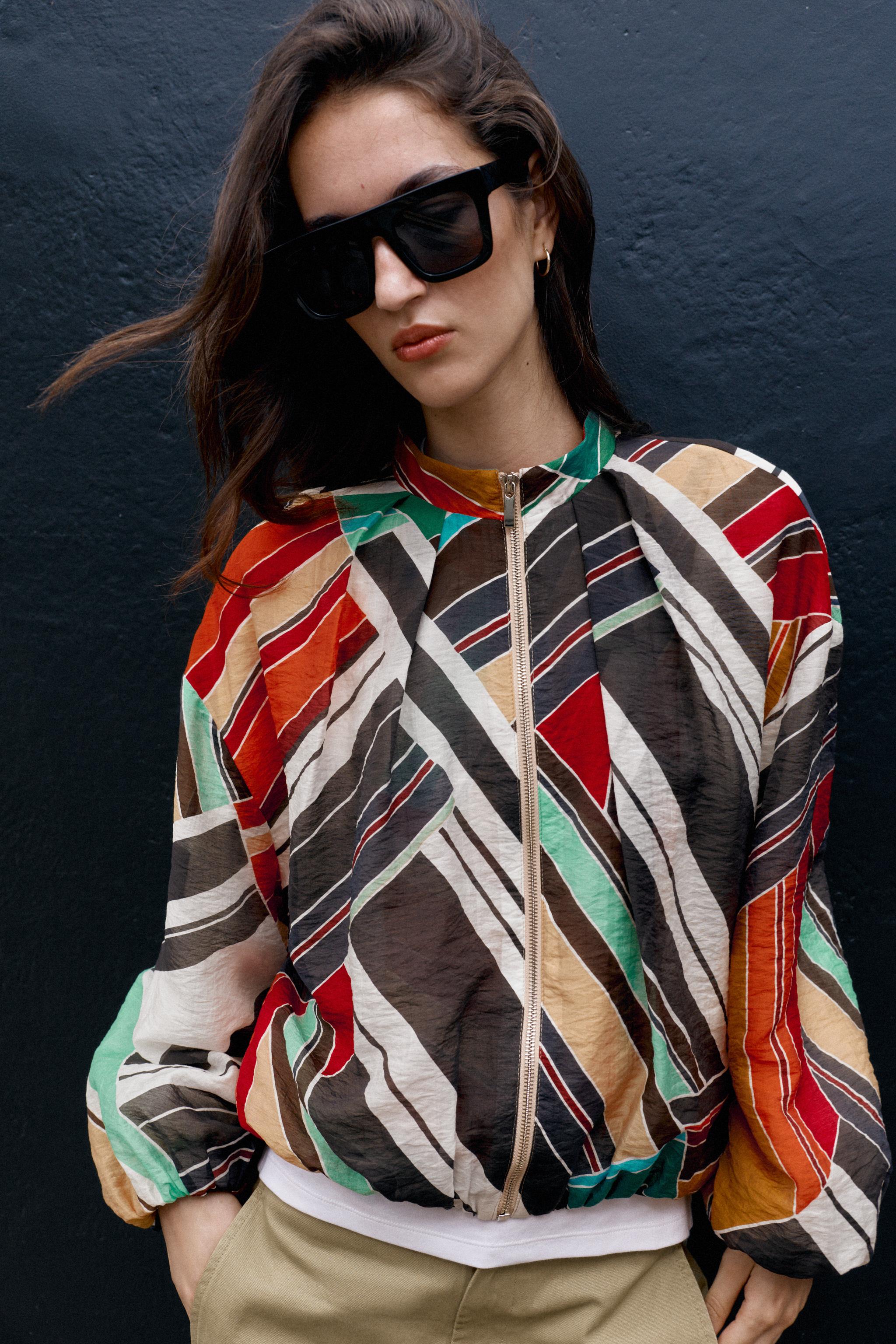 PRINTED BOMBER JACKET — Multicolored