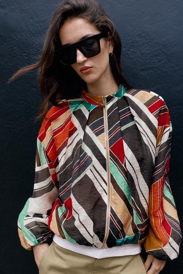 Zara PRINTED BOMBER JACKET AND SKIRT SET - 855