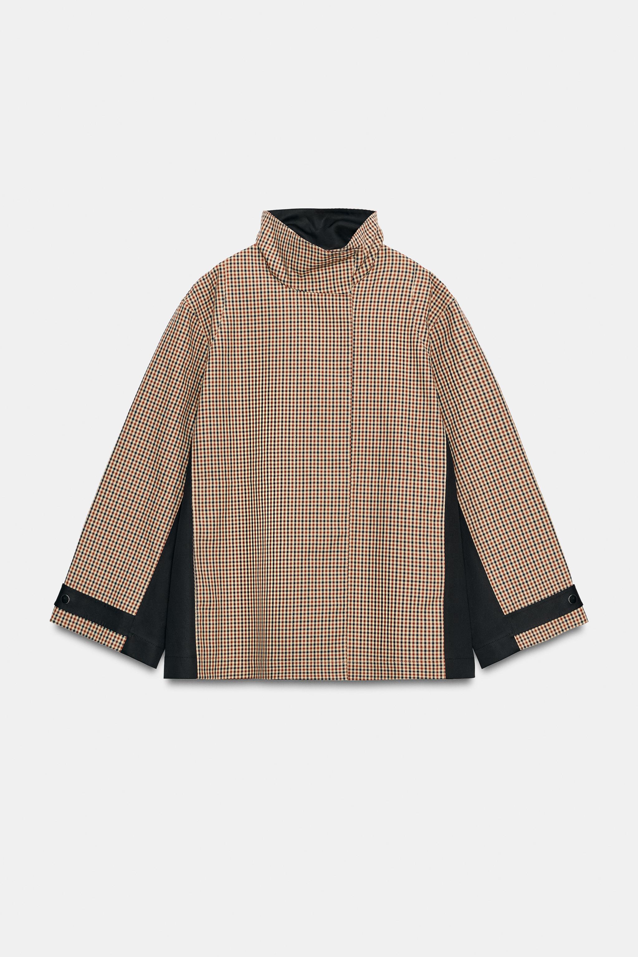 ZW COLLECTION CHECKED CROPPED PARKA