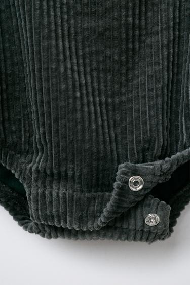 BODY EN VELOURS CÔTELÉ DOUBLÉ - Vert bouteille de Zara - Image 3