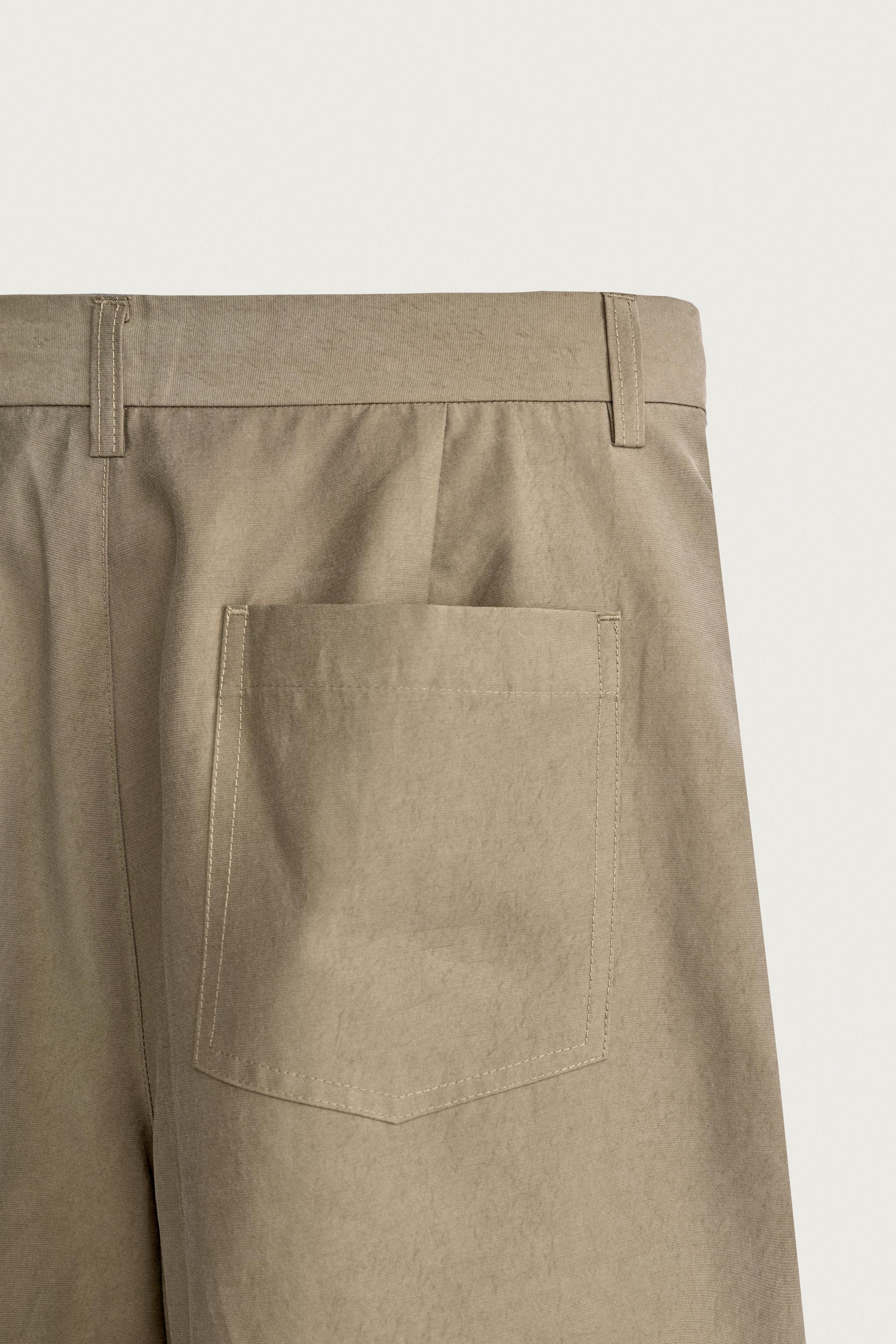 Мужские шорты Zara FLUID RELAXED FIT PLEATED SHORTS — фото 9