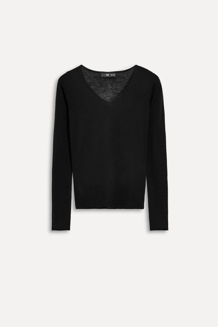 Pull Noir Zara Sous Pull PULL CONTENANT DE LA LAINE ET DE LA SOIE