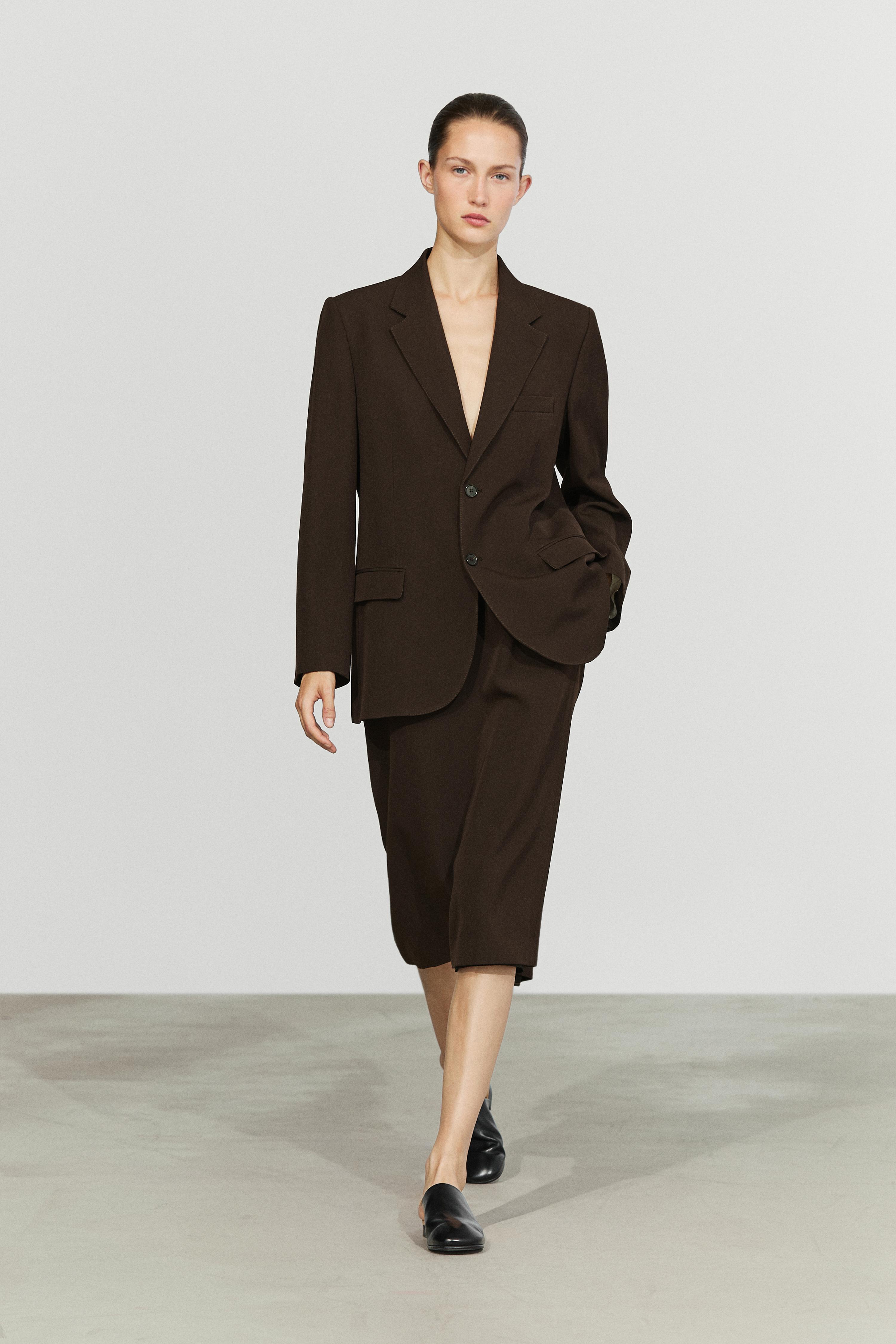 Blazer fluide en mélange de laine total look