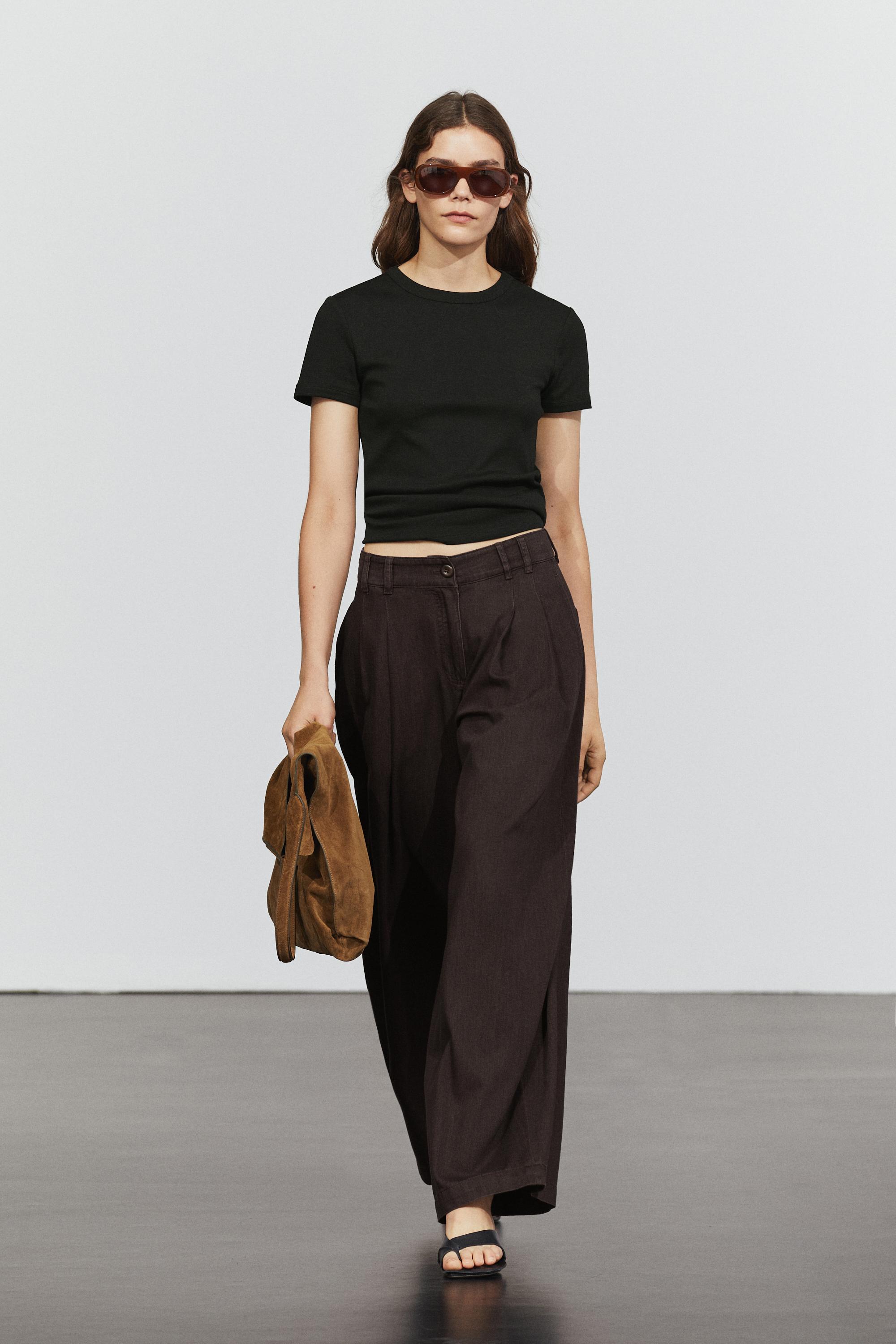 Pleated barrel fit jeans — Mink marl