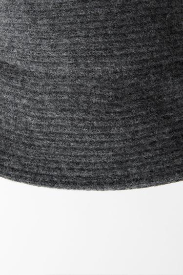 WOOL BLEND BUCKET HAT - Grey by Zara - Image 3