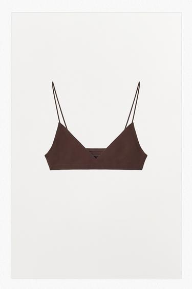 MODRČEK BREZ ŠIVOV Z NARAMNICAMI - Rjava od Zare