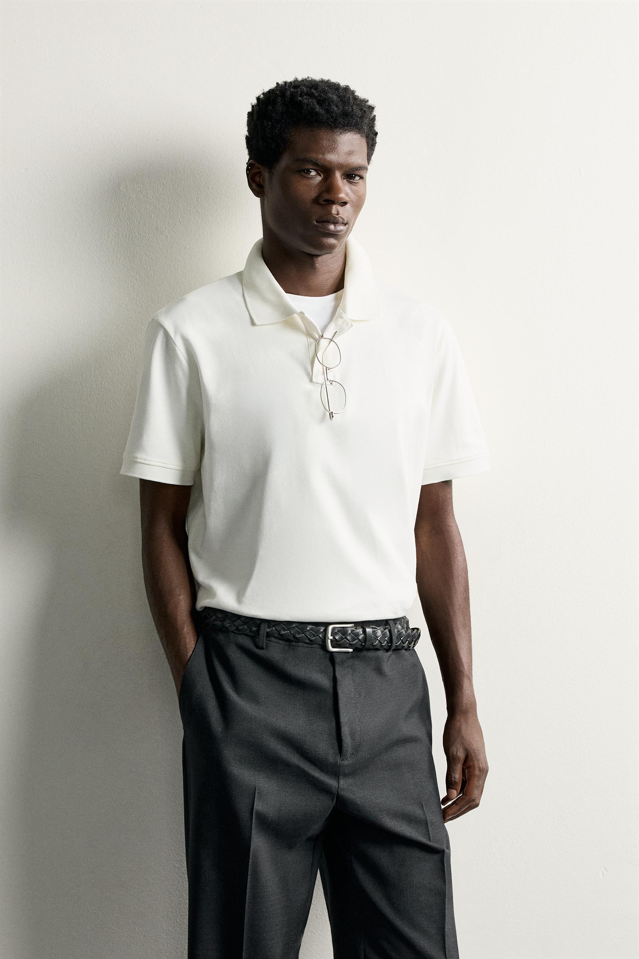 Zara REGULAR FIT PİMA PAMUKLU POLO T-SHIRT görsel 2