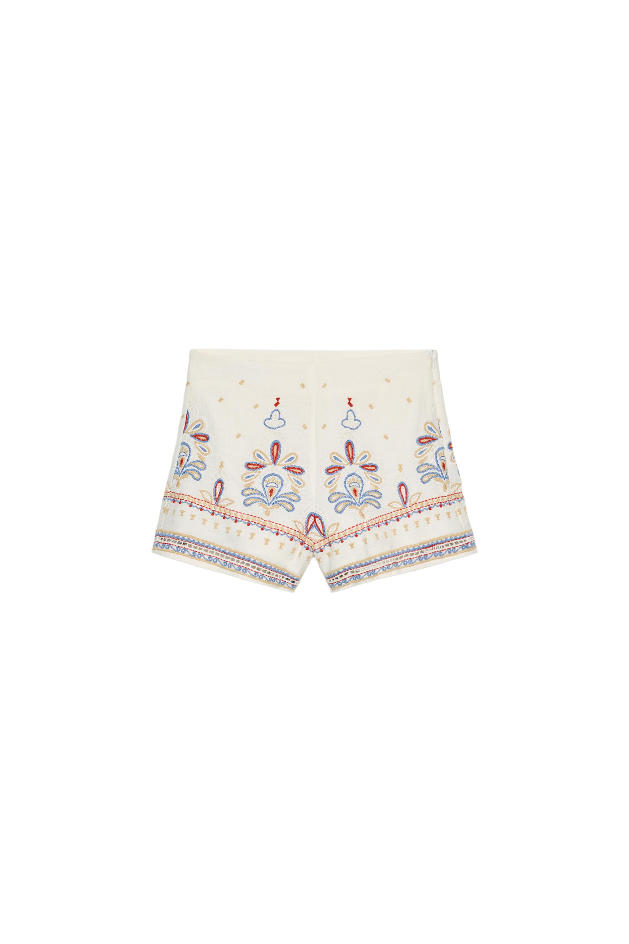 SHORTS BORDADOS ZW COLLECTION - Cru | ZARA Brasil