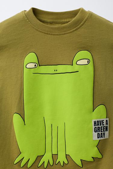 FROG PRINT T-SHIRT - Khaki by Zara - Image 2