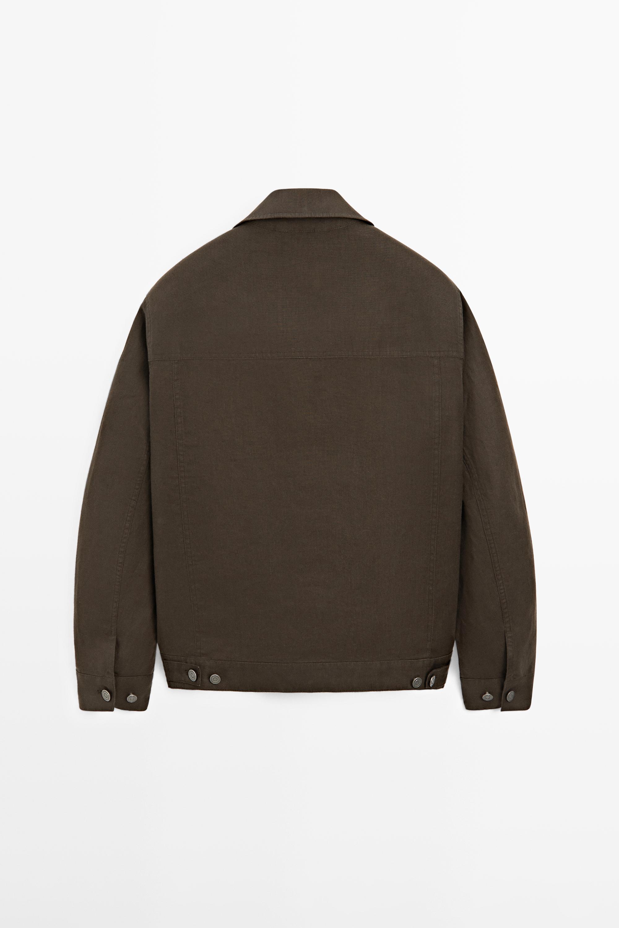 100% linen cardigan with pocket details