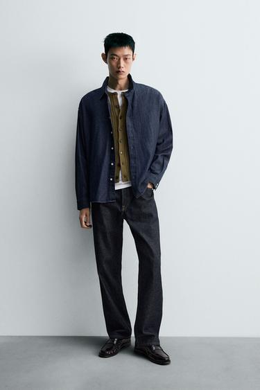 リラックスフィット デニムシャツブルー0Zaraのリラックスフィット デニムシャツ - ブルー - 画像 0