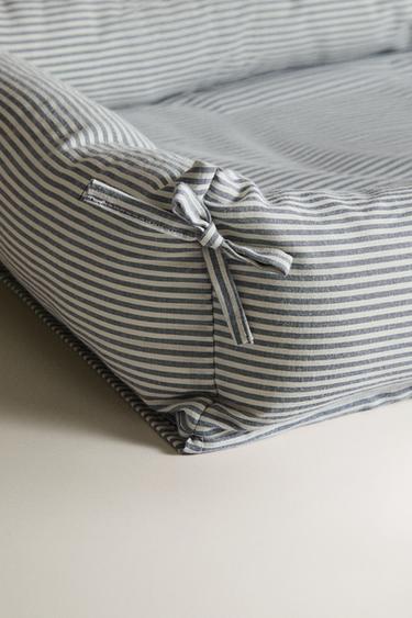 STRIPED COTTON NEST COT - Grey by Zara - Image 3