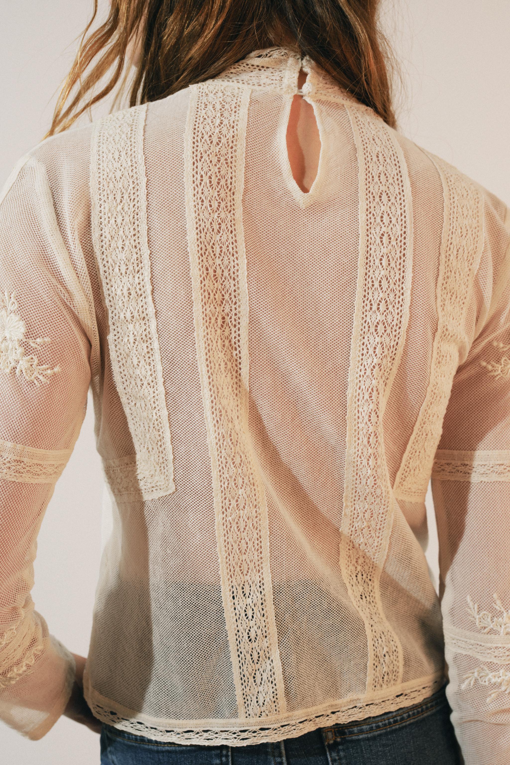 ZW COLLECTION ROMANTIC LACE BLOUSE - Ecru | ZARA South Africa