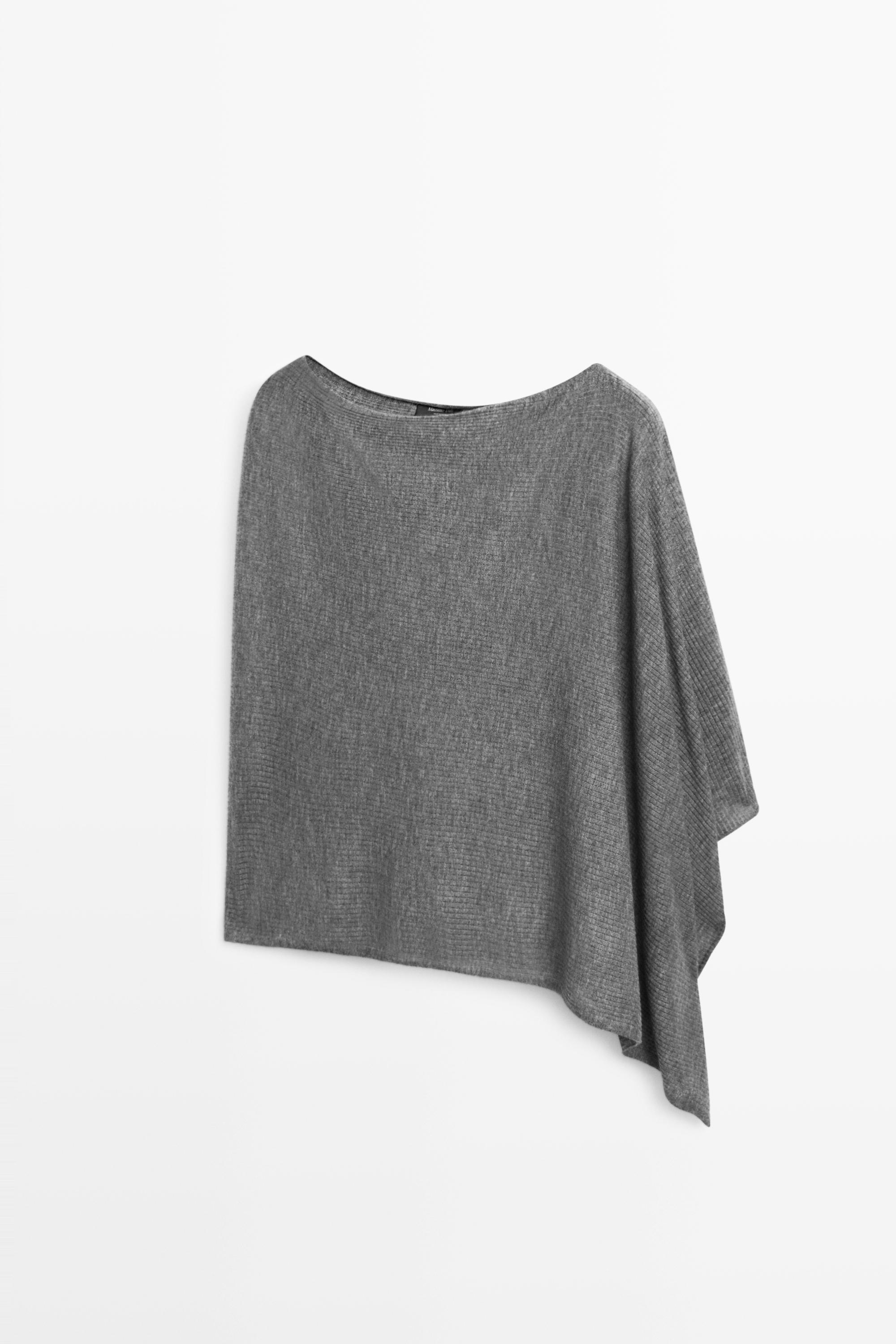 zara knit cape dress Fine - Gray Black dress
