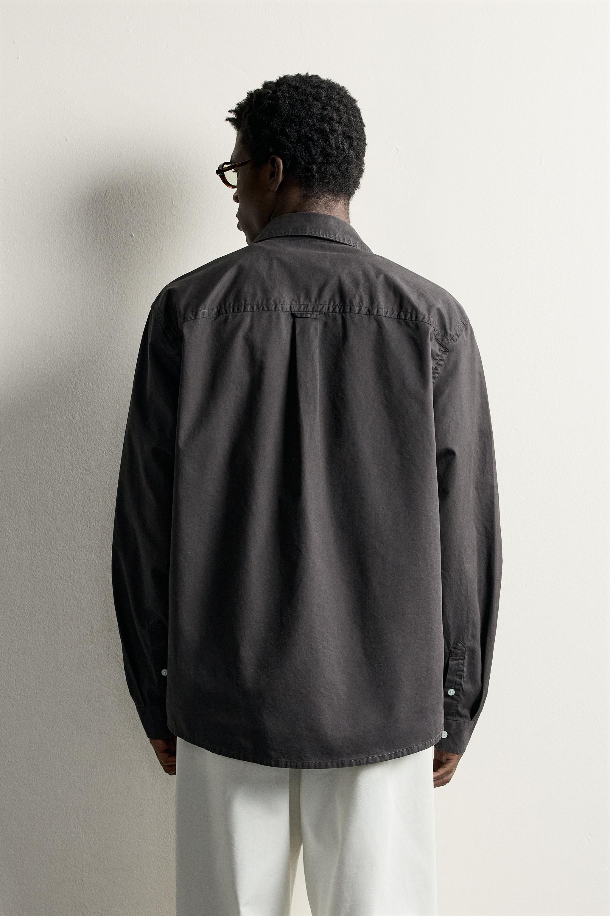 Zara RELAXED FIT CEPLİ GÖMLEK görsel 3