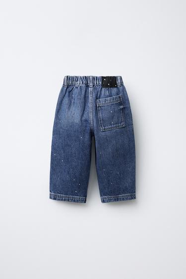 BALLOON JEANS WITH POLKA DOTS - Blue by Zara - Image 1