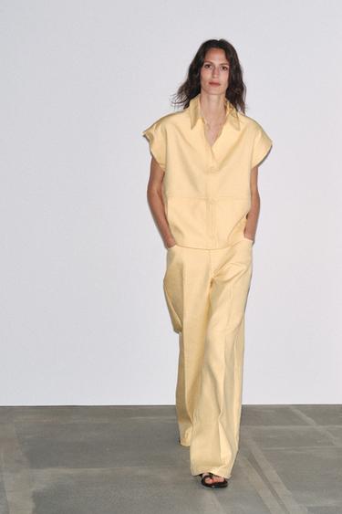 Zaras OVERSIZE-VÄST ZW COLLECTION - Ljusgul