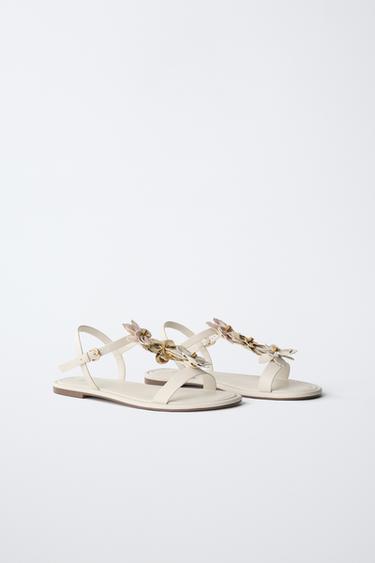 SANDALES FLEURS - Blanc de Zara - Image 1