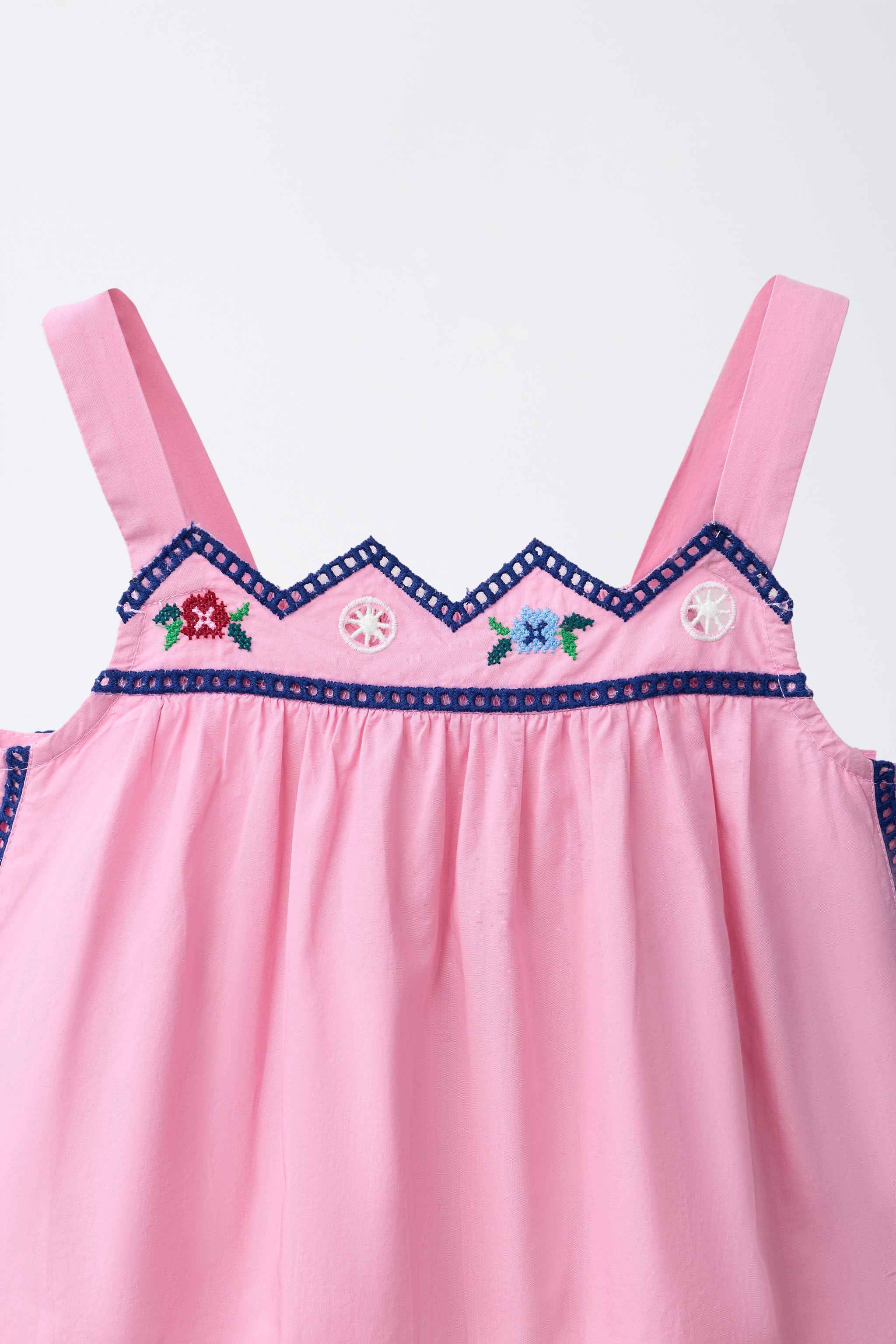 ZIGZAG EMBROIDERED TOP - Strawberry | ZARA United States