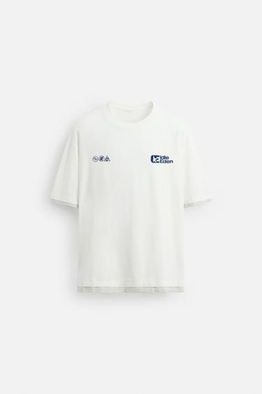 Zara TEXT PRINT T-SHIRT - White