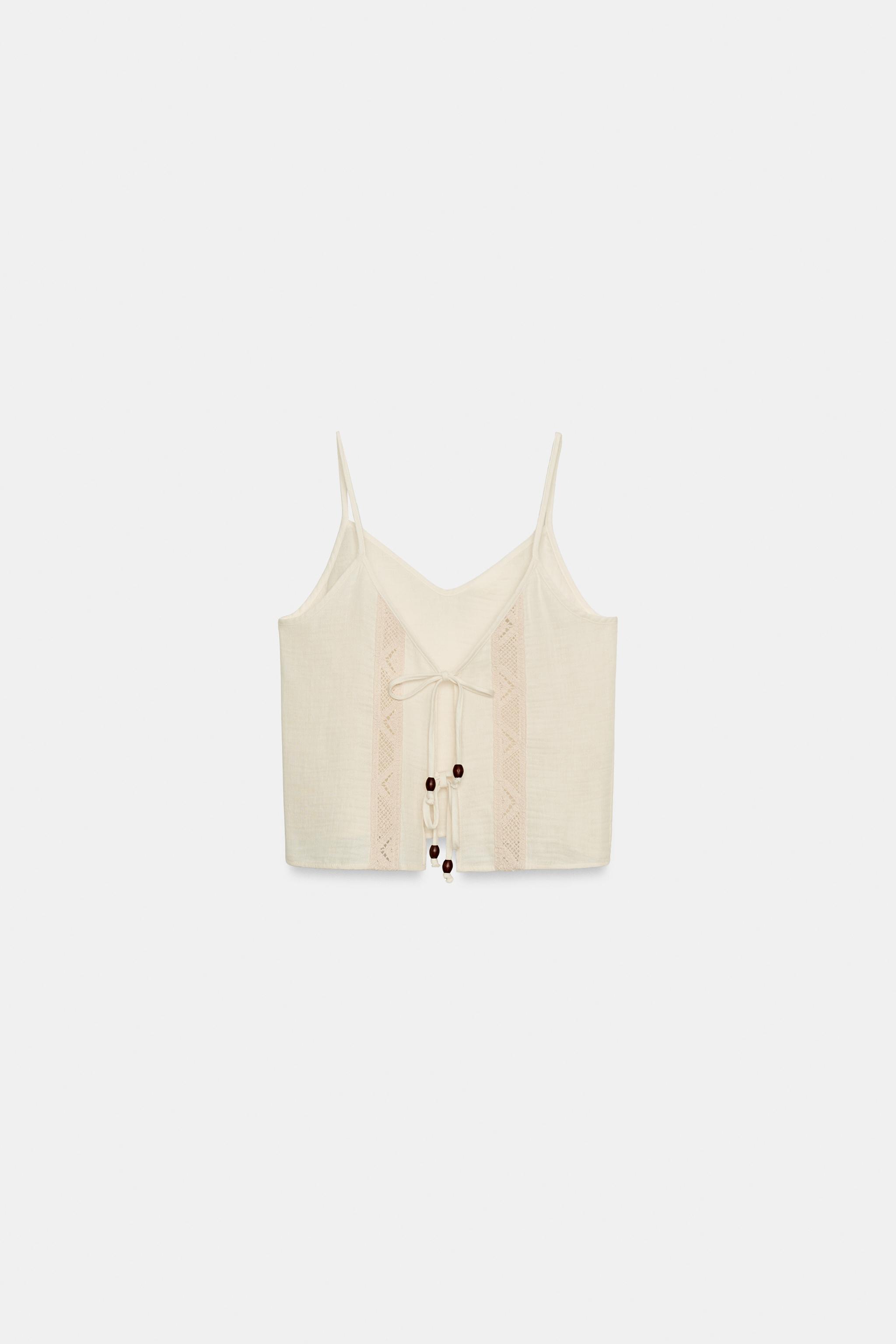 EMBROIDERED TIE TOP