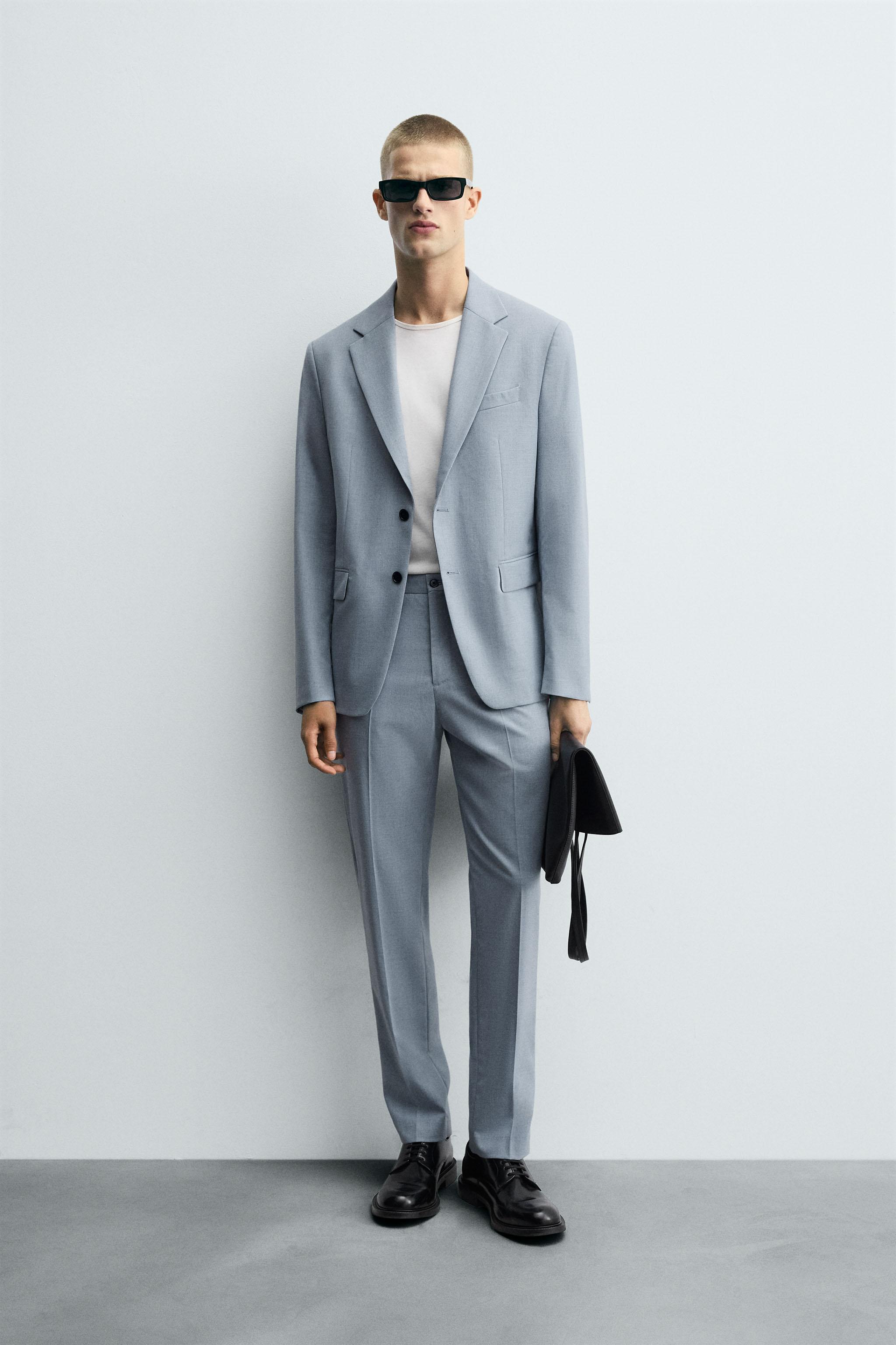 ZARA ブルーグレー パンツスーツ上下 M〜L 38 SLIM FIT スーツパンツ - 空色 | ZARA Japan / 日本