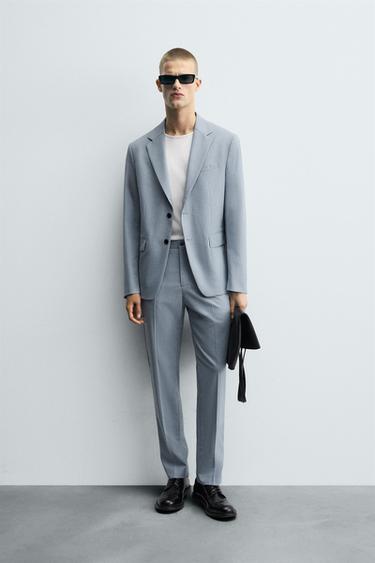 SLIM FIT SUIT TROUSERS - Sky blue by Zara