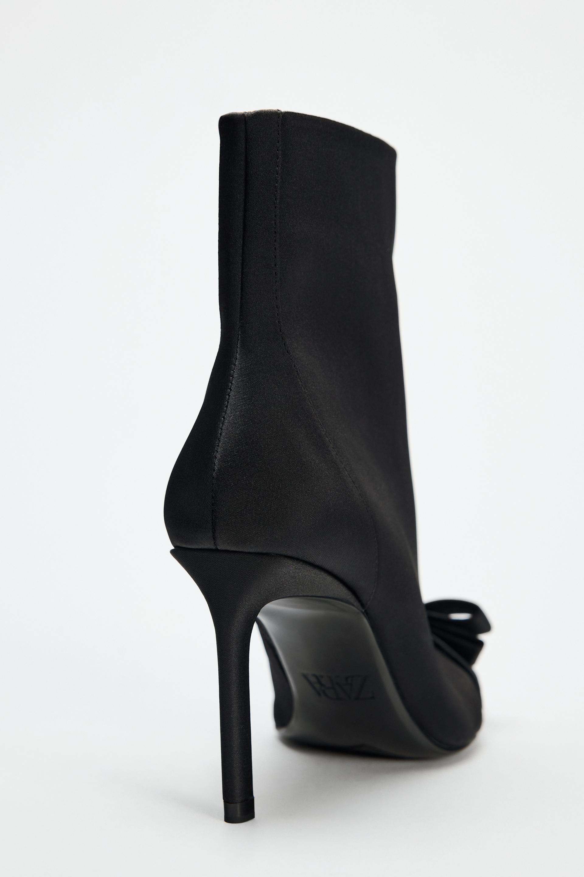 BOW HIGH HEEL ANKLE BOOTS