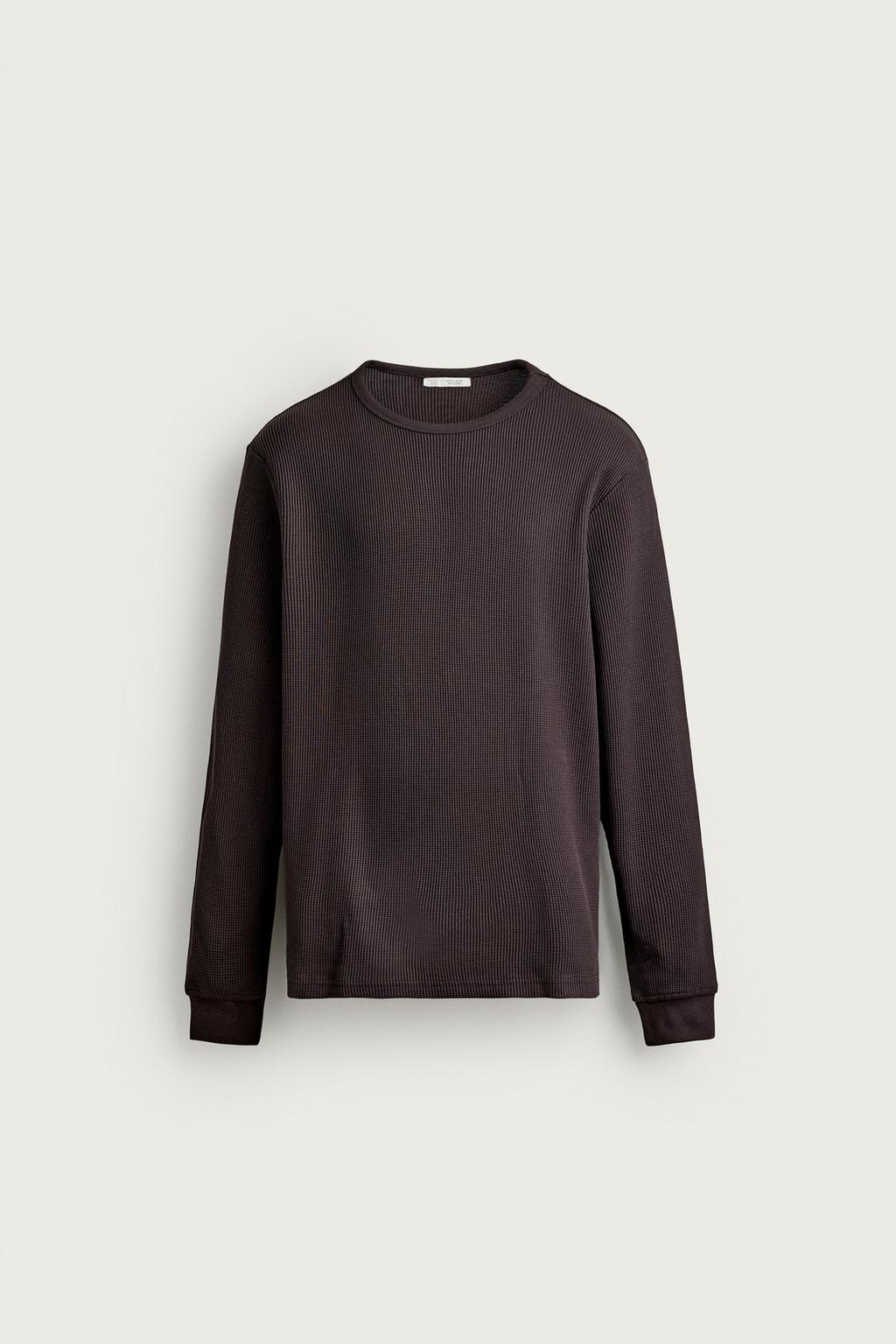 REGULAR FIT WAFFLE-KNIT T-SHIRT