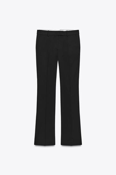 LOW-RISE STRAIGHT-LEG TROUSERS - Black by Zara