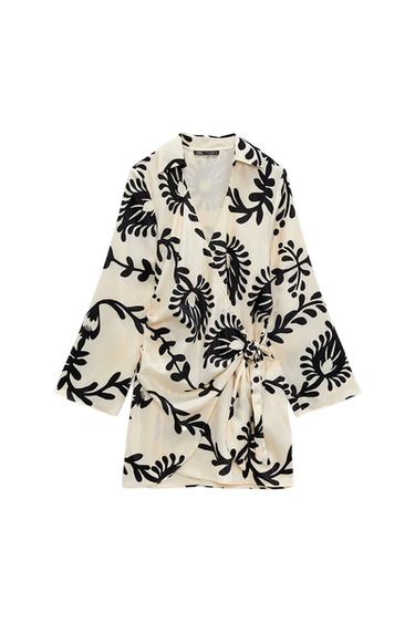 PRINTED SATIN DRESS