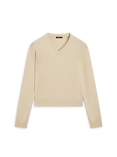 Pull en maille à col en V - Jaune de Zara