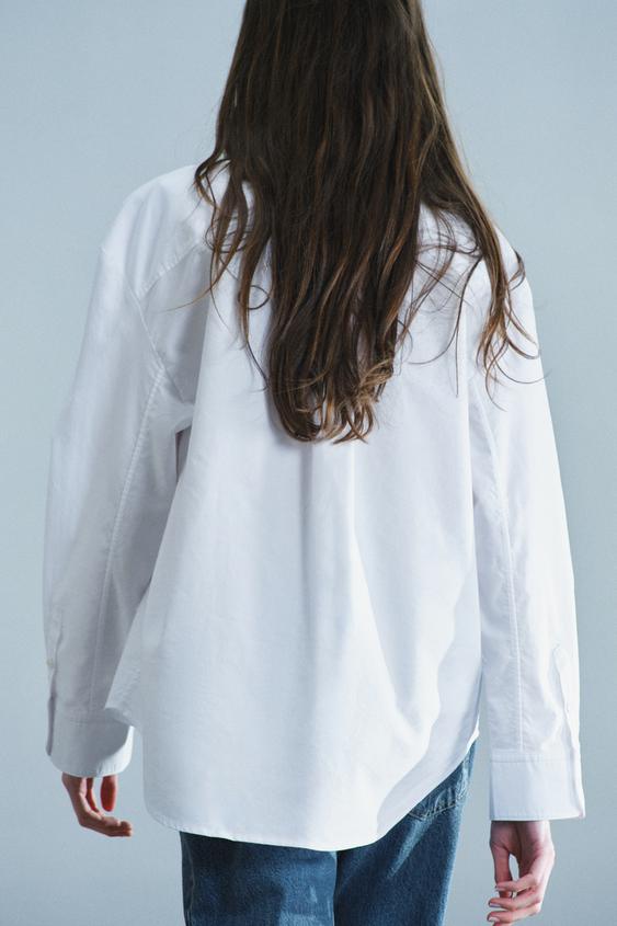 ZW COLLECTION OXFORD SHIRT WITH FROG FASTENING - White by Zara - Image 2