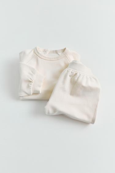 SWEATSHIRT- UND JOGGER-HOSEN-SET - Hellbeige von Zara