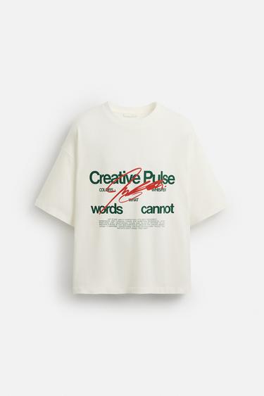 SLOGAN PRINT T-SHIRT - White by Zara