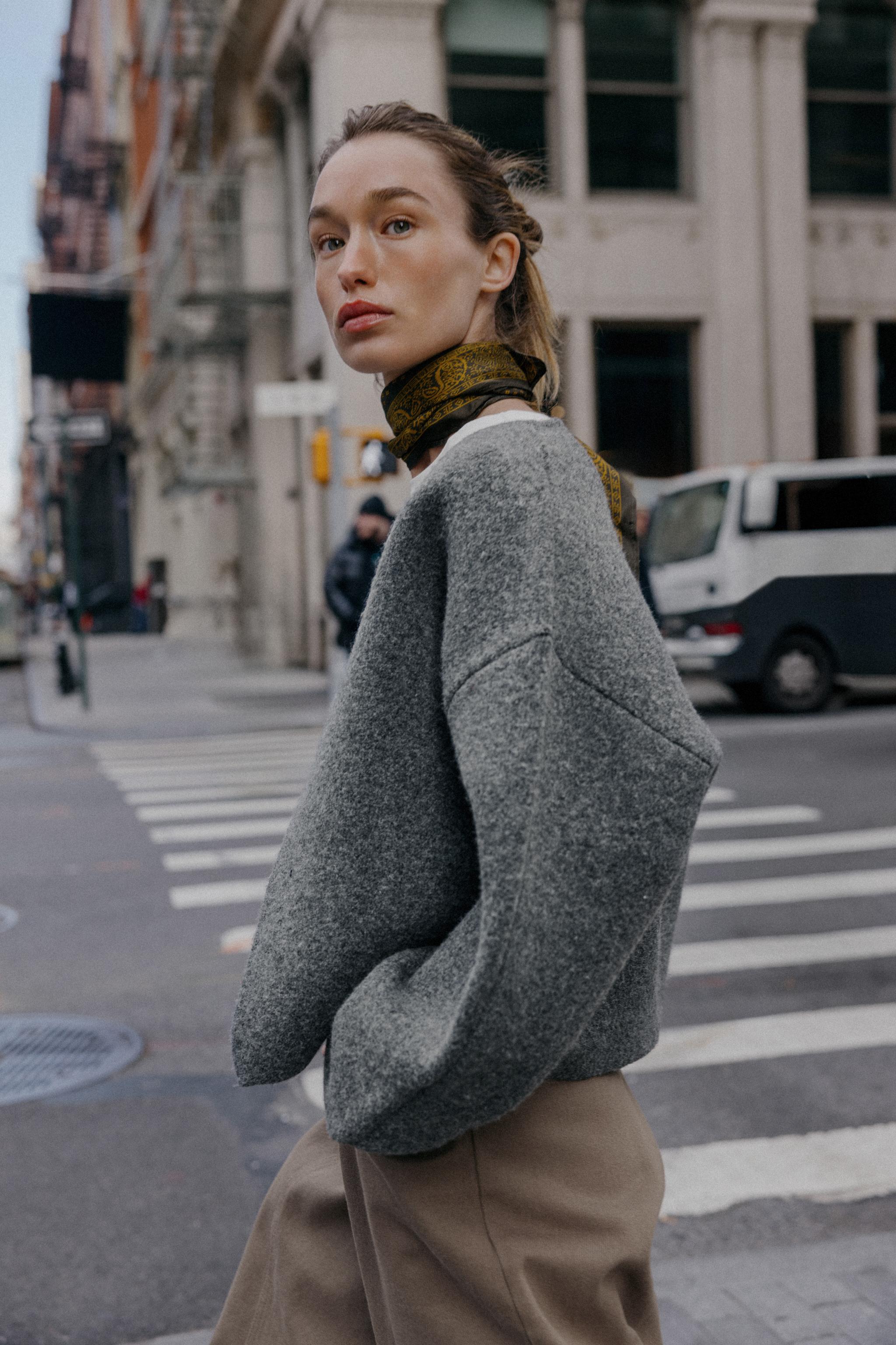 DOUBLE-FACED KNIT CARDIGAN - Gray | ZARA United States