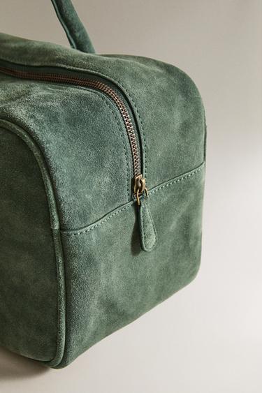 SPLIT LEATHER BAG - Green by Zara - Image 2
