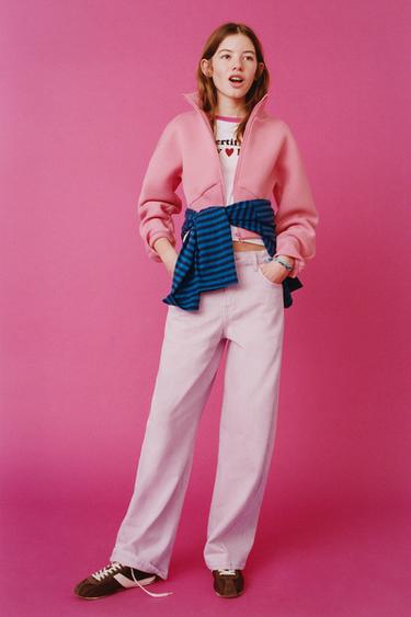 Zara 桶型長褲 - 粉紅色